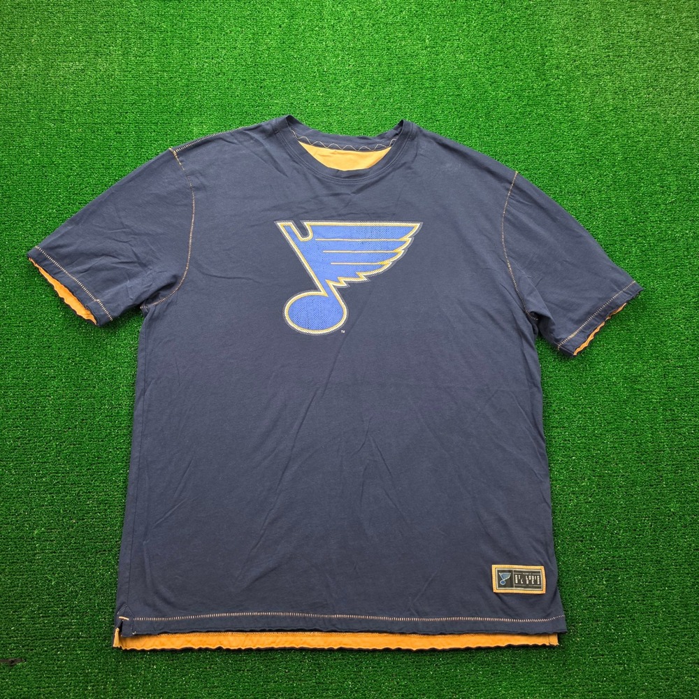 St Louis Blues Salute by Levelwear Tshirt Mens Large Blue Crewneck Tee Hockey